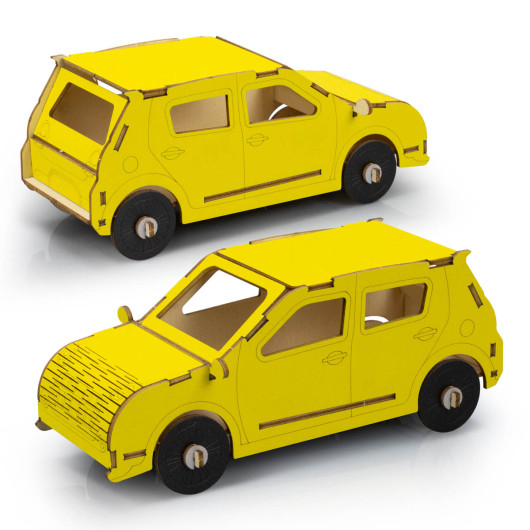 Hatchback Car Wooden Model Kits Feature
